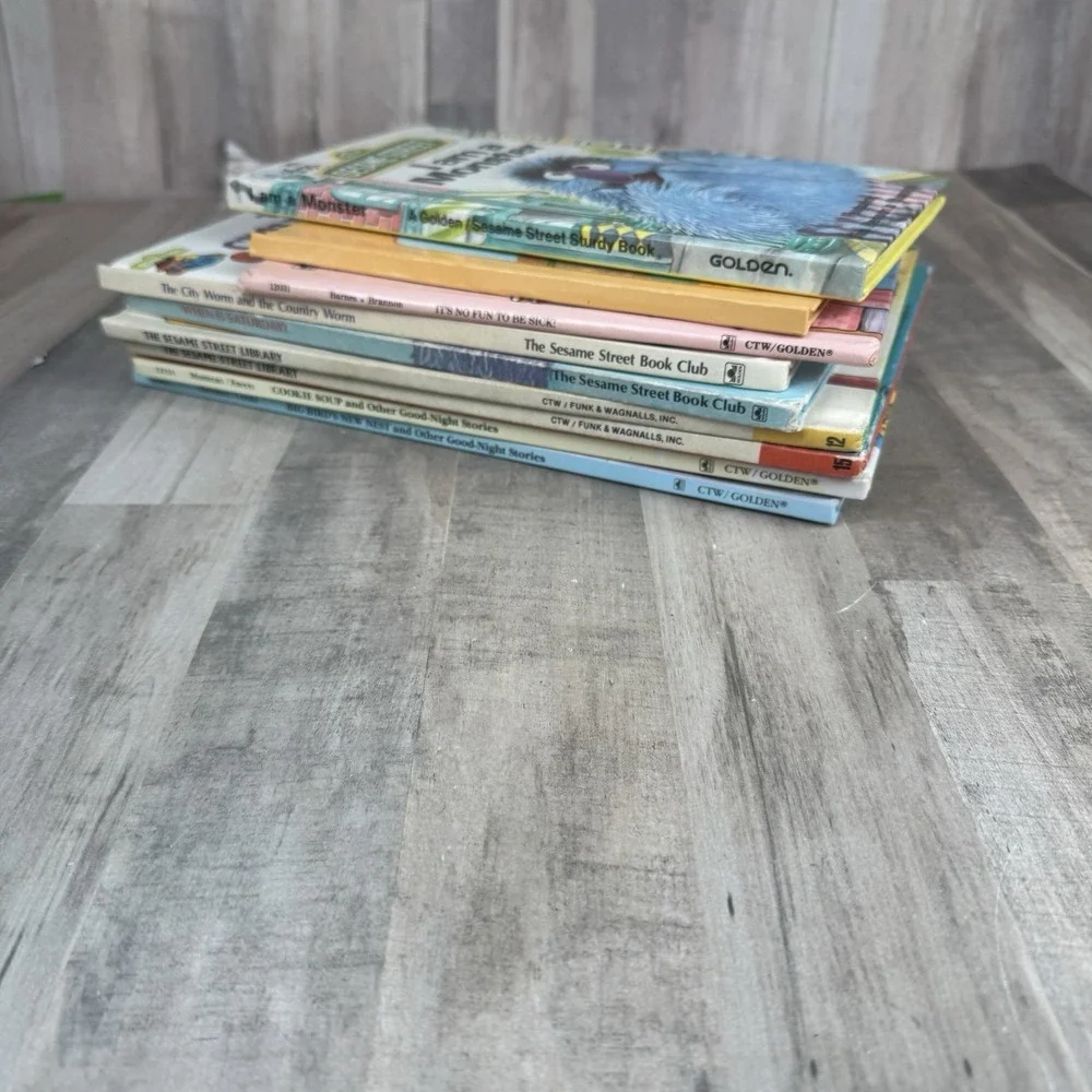 Vintage Sesame Street Lot of 9 Hardback Books Big Bird Elmo Cookie Monster